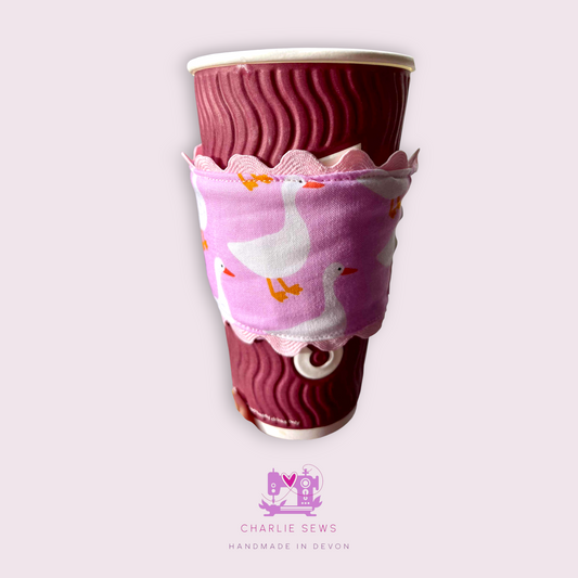 Handcrafted Insulated Cup Sleeves with Lace & Trims