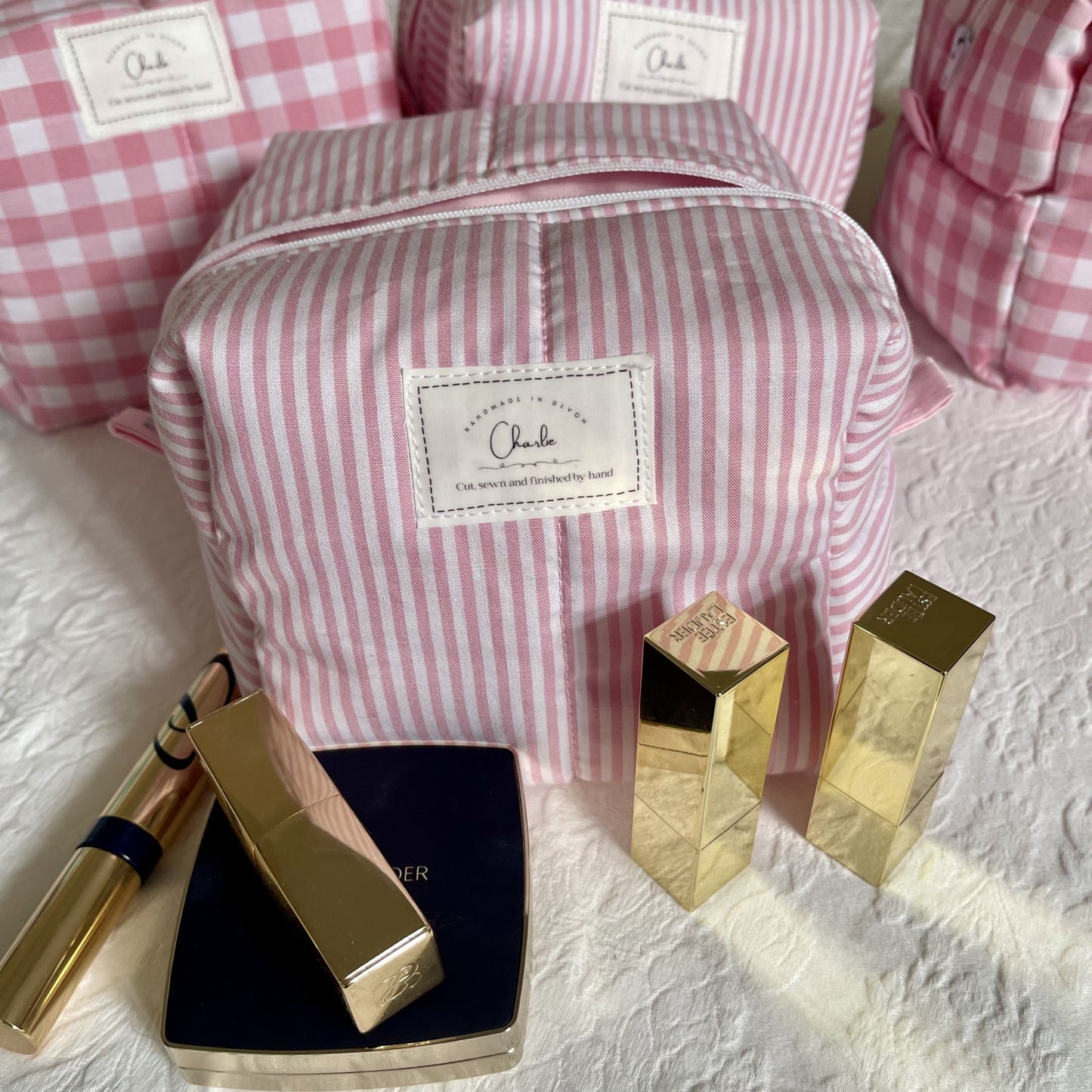 Handmade Quilted Cosmetic Bag Size Medium