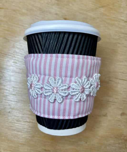 Handcrafted Insulated Cup Sleeves with Lace & Trims