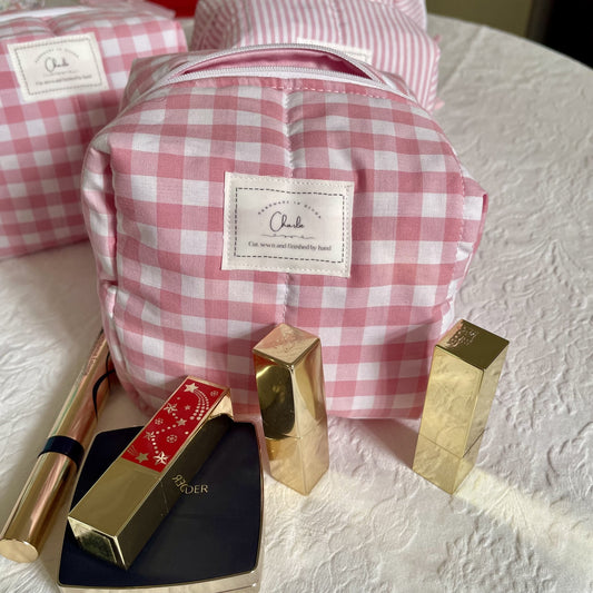 Handmade Quilted Cosmetic Bag Size Medium