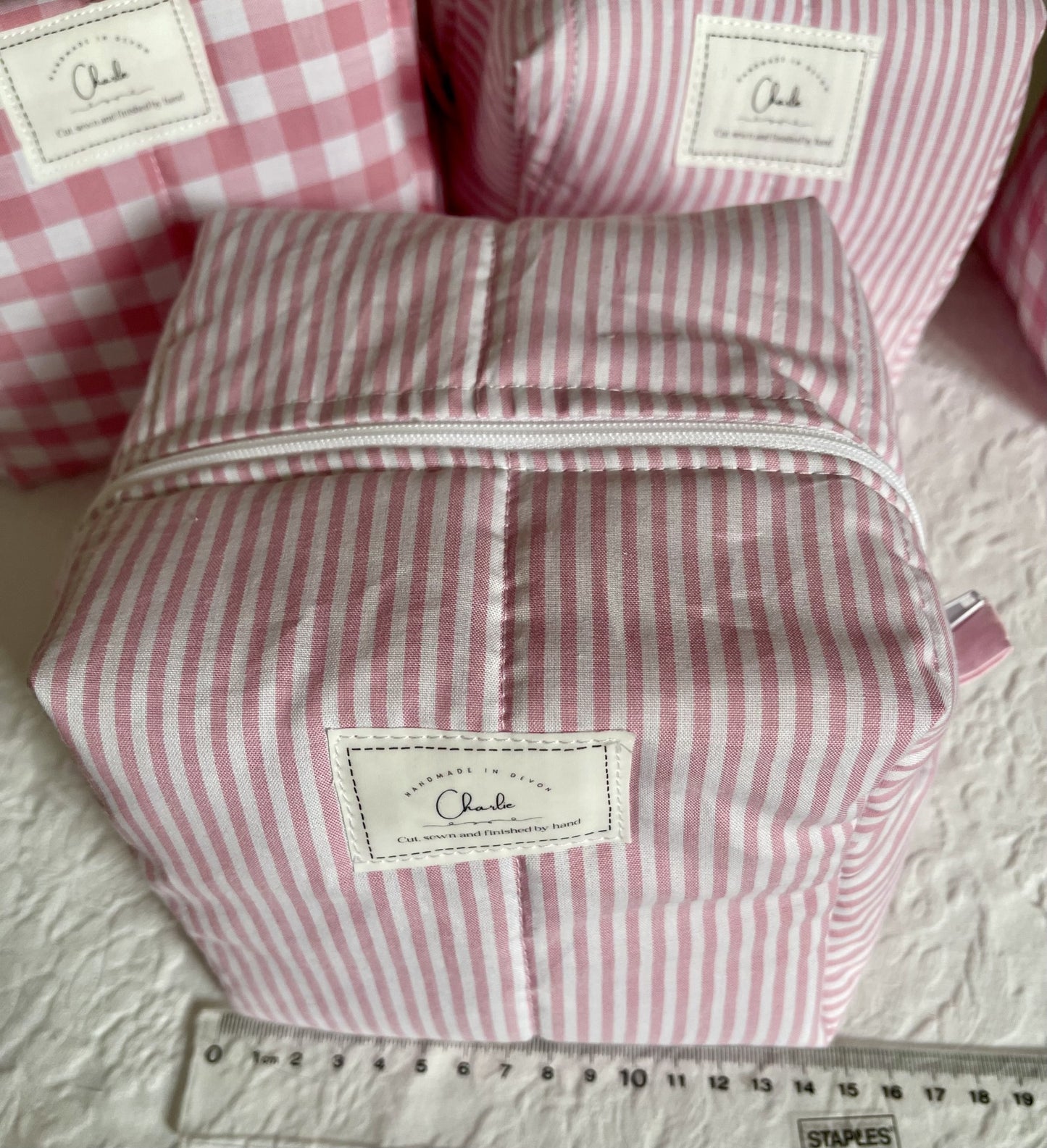 Handmade Quilted Cosmetic Bag Size Medium